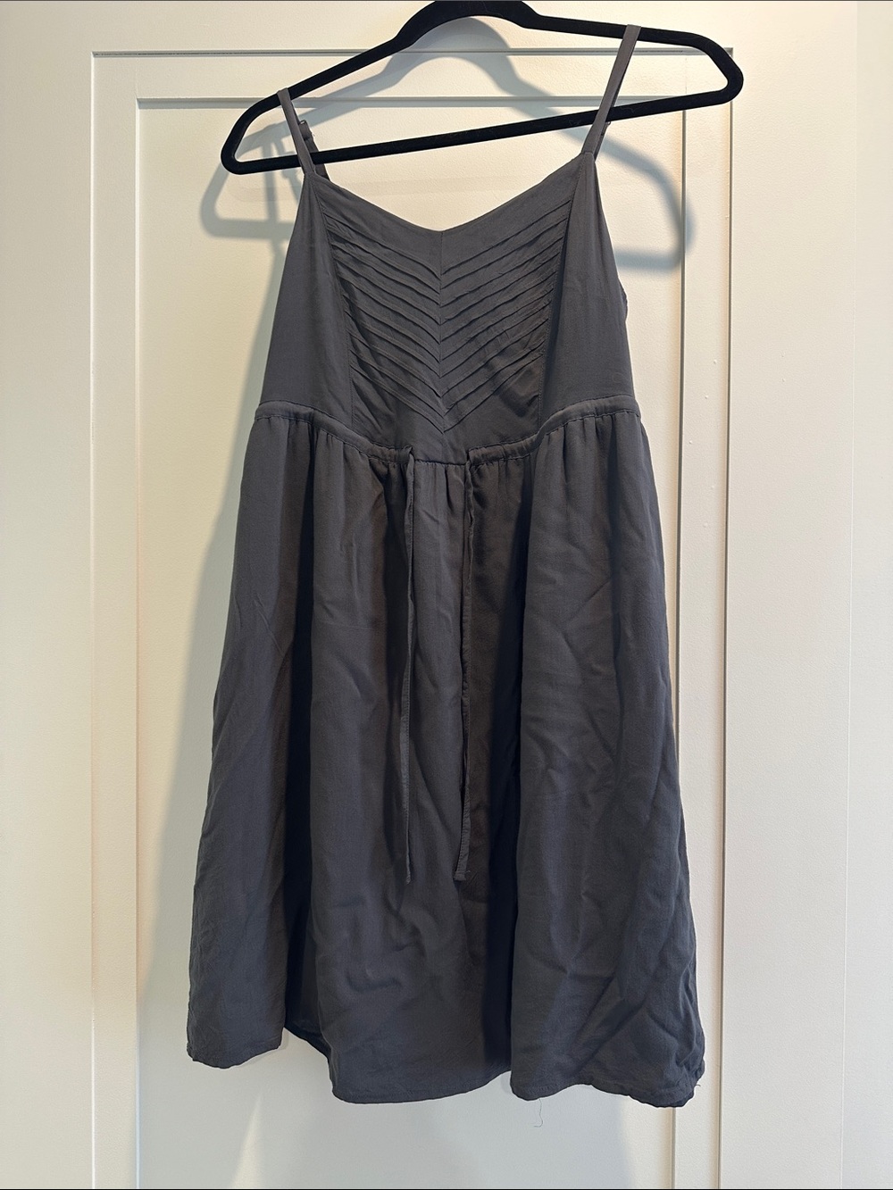 Women’s Charcoal Gray A-Line Skirt with Pintuck Bodice